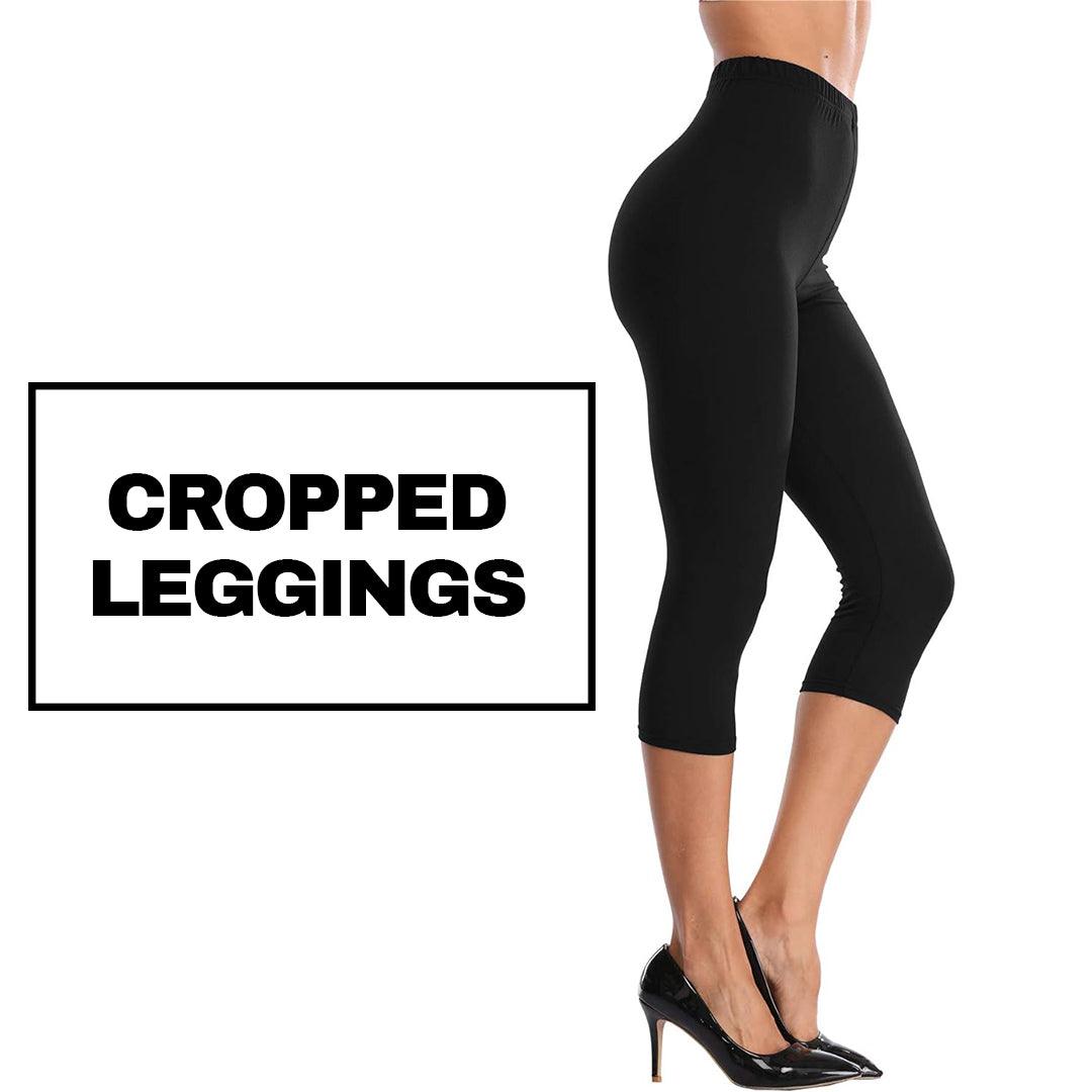 Gym Leggings for Ladies - Womens 3/4 Length Cropped Leggings Soft Cotton Active Wear Capri Pants Casual Fitness Pants